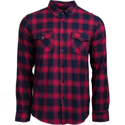 Camisa United By Blue Pinnacle Plaid Hombre Rojas / Azul Marino - Chile IQG089314